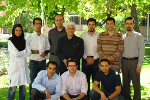 <br />First Row: Morassaa Samadi - Navid Nikooseresht- Mahmood Fakoorpour - Prof. Ali Pourjavadi - Behzad Faraji - Dr. Hossein Ghasemzadeh - Dr. Mehran Kurdtabar <br /> Second Row: Mehdi Akhlaghi - Rohollah Soleyman - Alireza Shirazi